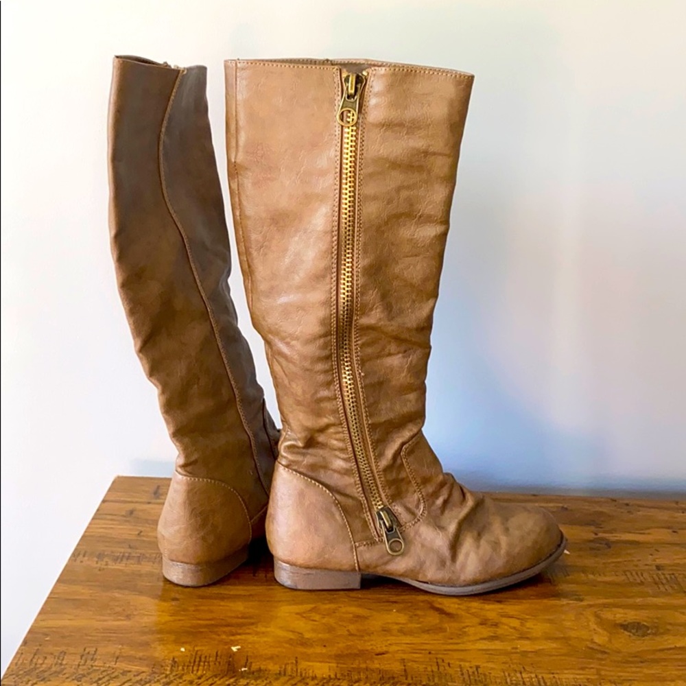 Brown riding boots